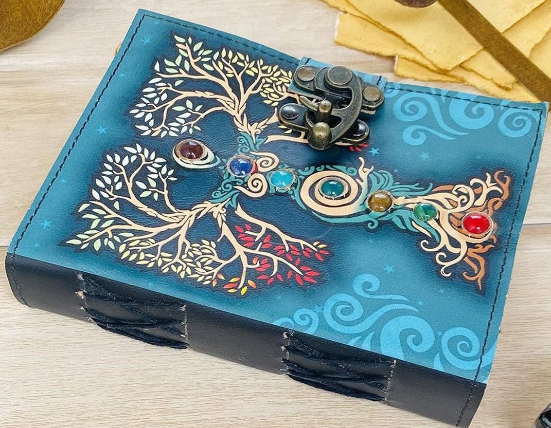 VPS Stones Inc. - Wholesale Journal/Diary - Vintage Leather Journal Mother of Earth Gemstone TOL3