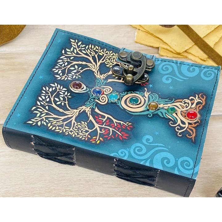 VPS Stones Inc. - Wholesale Journal/Diary - Vintage Leather Journal Mother of Earth Gemstone TOL3