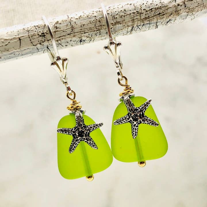 Pebble Starfish Earrings for wholesale by Howling Dog Artisan Jewellery