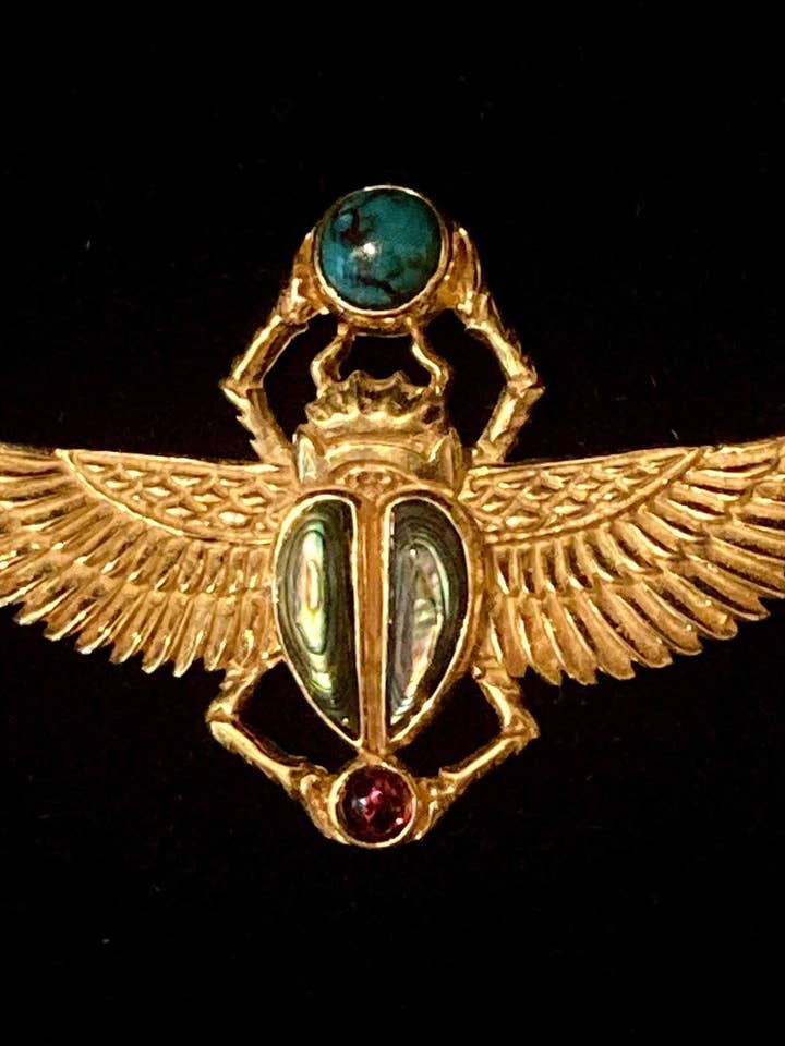 Gold Plated Scarab Necklace for wholesale by The Children of Ra