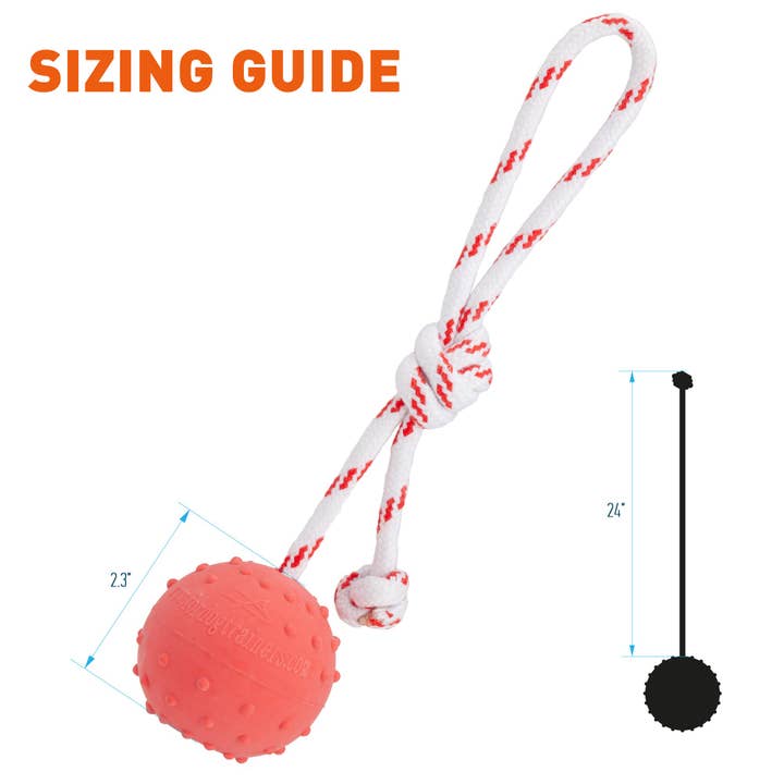 Dogline - Wholesale Pet Fetch Ball - Dog - FDT Solid Rubber Dog Ball - Water Toy with Rope