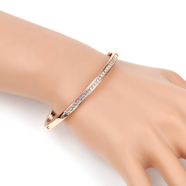 Sølv, guld eller Rose Tone hængslet armbånd armbånd for engroshandel hos United Elegance