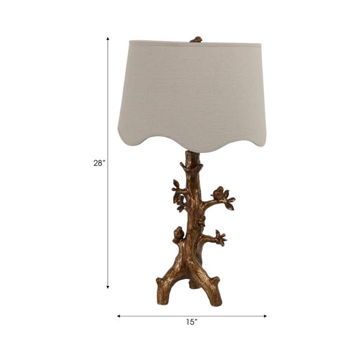 Sagebrook Home - Wholesale Accent/Desk Lamp - Table Lamp - Gold Resin Perched Birds on Branch, 28 in.1