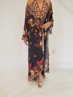 Ranee's - Wholesale Kimono - Women's - 684 black floral duster - BACK IN STOCK6