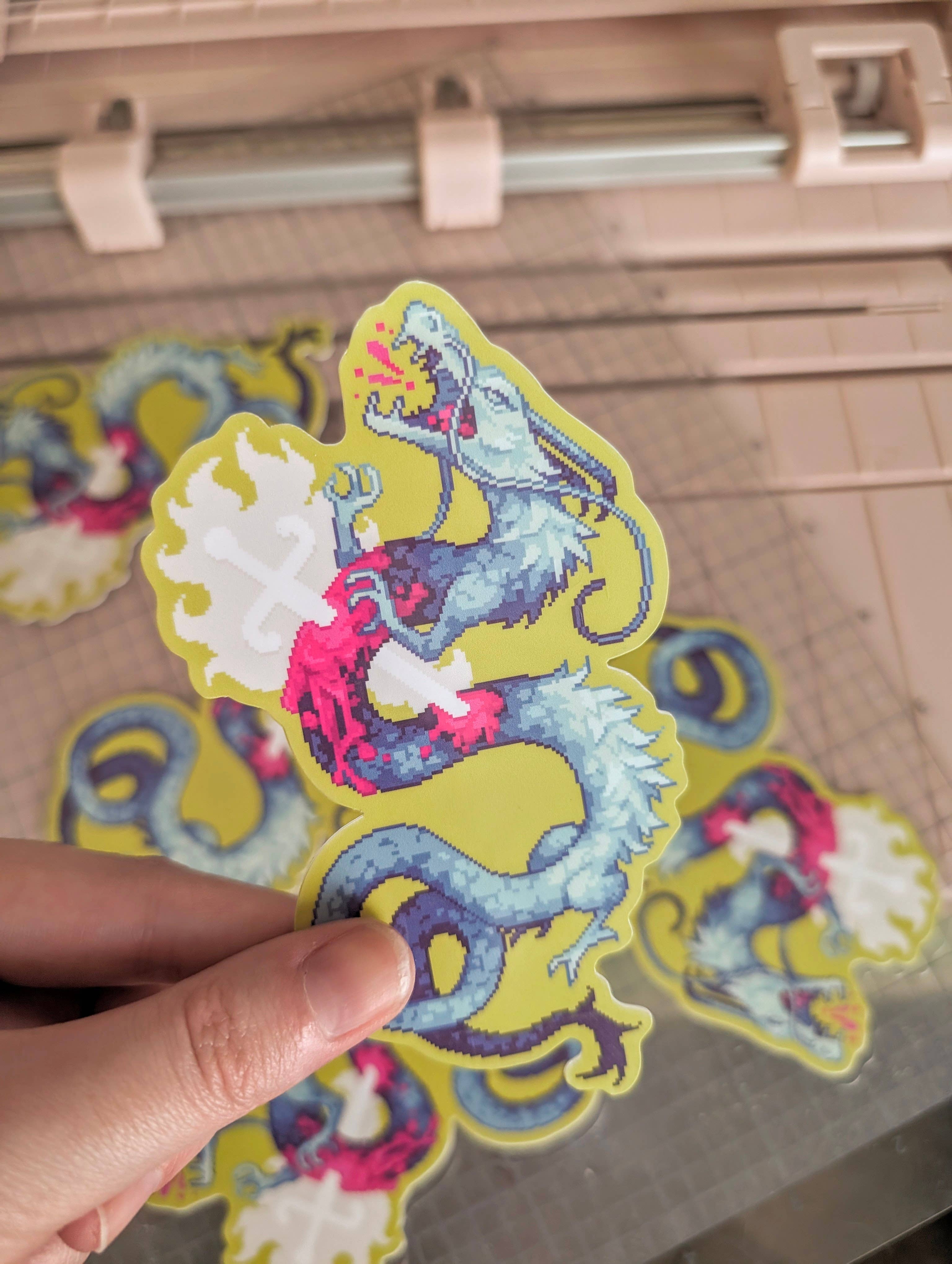 BerryCutePixels - Wholesale Sticker - Pixel Dragon Sticker1