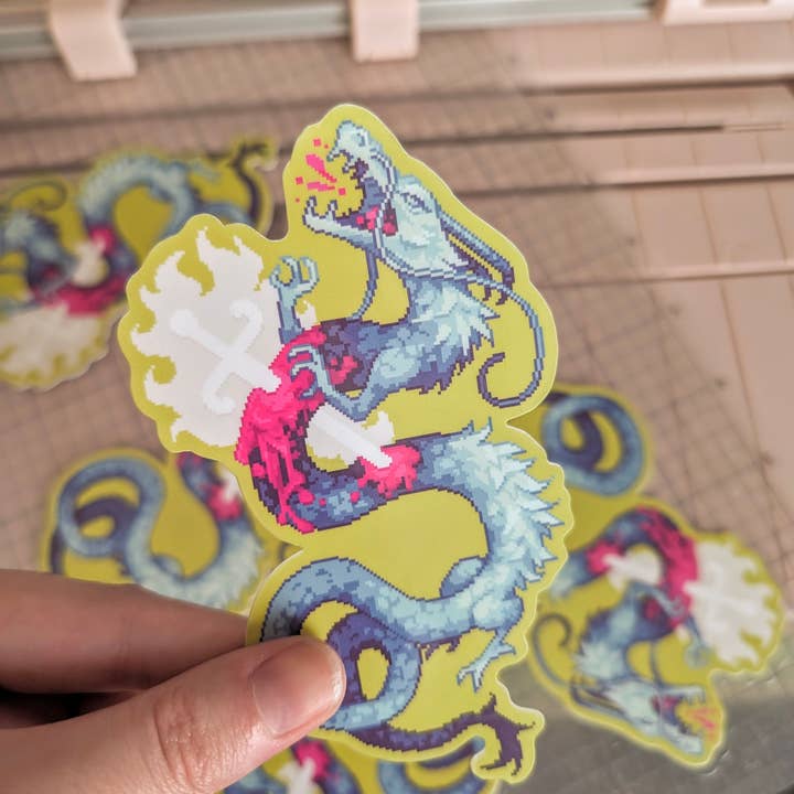 BerryCutePixels - Wholesale Sticker - Pixel Dragon Sticker1