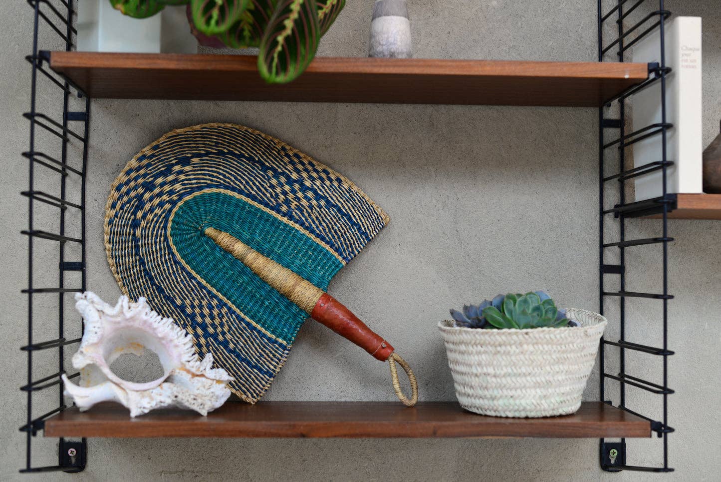 High crafty – wholesale Wall Accent – Woven Reed Fan | Handmade Colorful Palm Fan 0