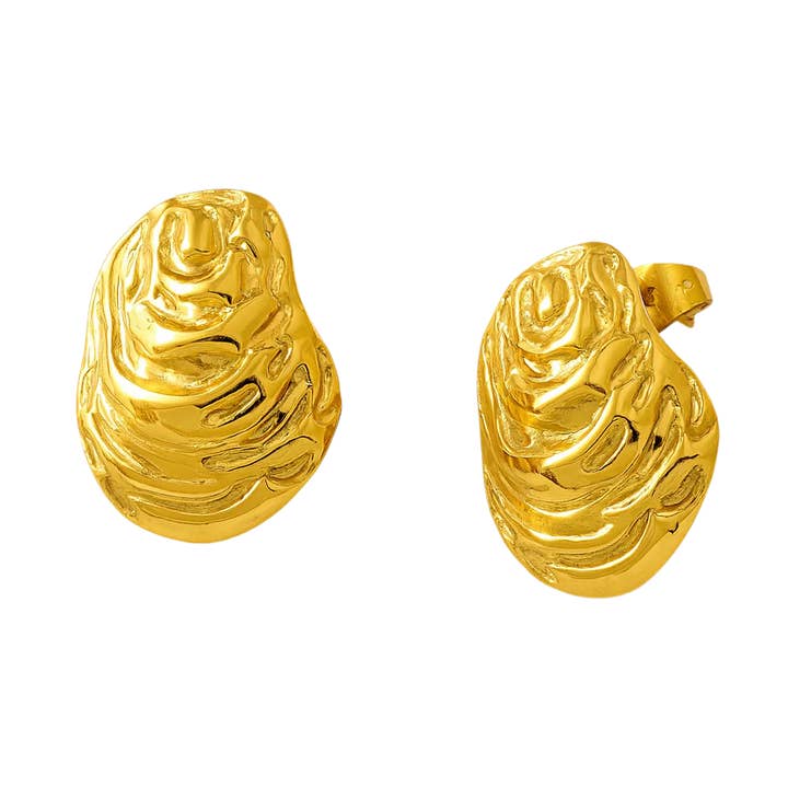 Sullivans Oyster Stud Earrings for wholesale by Liv Bella Vita | European Inspired Waterproof Jewelry