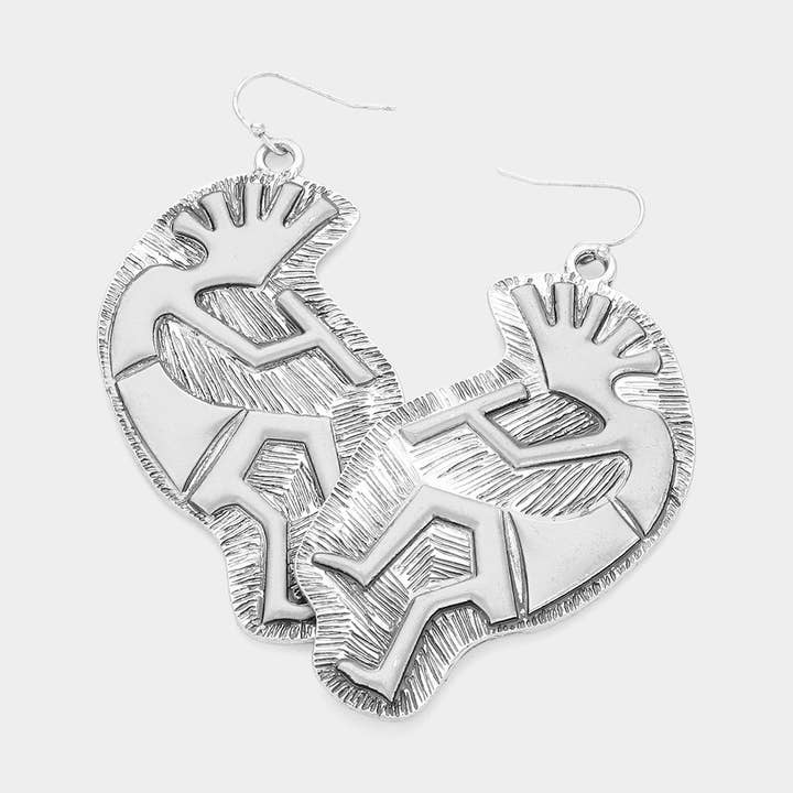 Sensibling Corp. - Wholesale Dangle Earrings - Metal Kokopelli Flute Player Dangle Earrings1