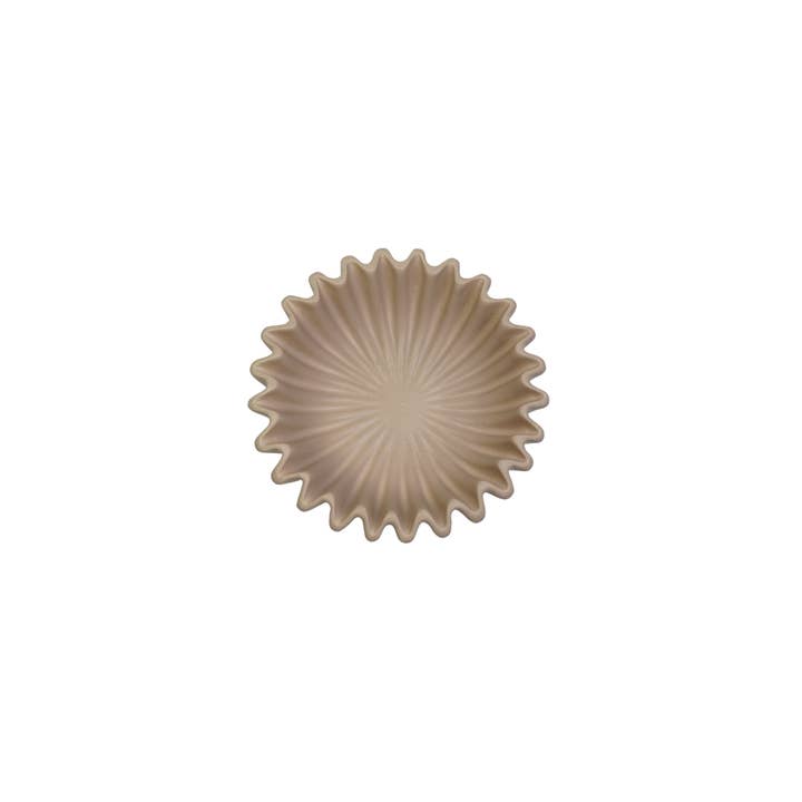 Housevitamin bv - Wholesale Decorative Plate/Dish/Bowl - Bowl- Pleated Bowl - Ceramics- Taupe- 20x20x7 cm1