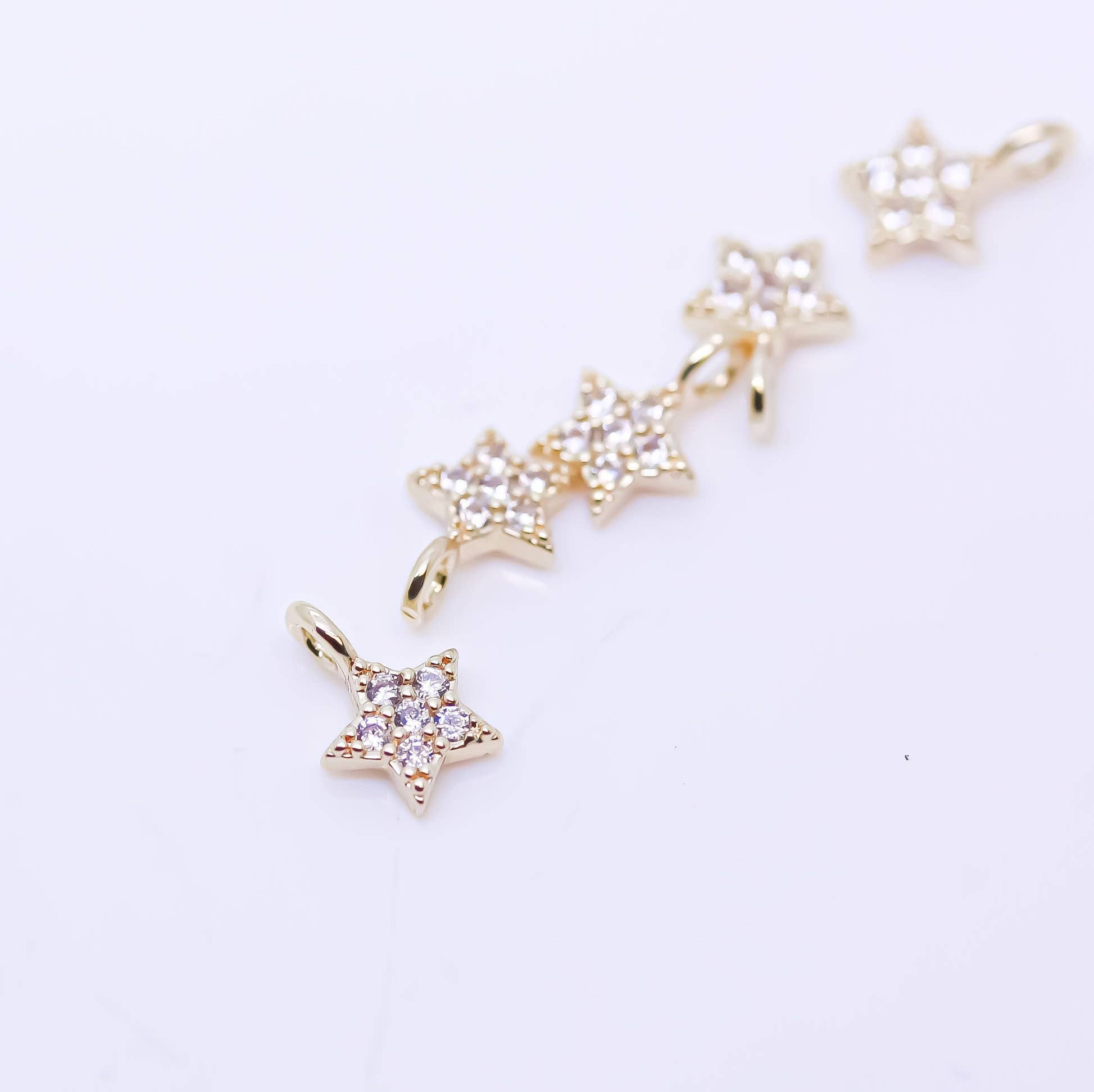 Jewel Pledge – Pendente/pingente individual por atacado – Ouro, Prata, Ouro Rosa CZ Estrela Encanto 5mm CPG-S-R4281