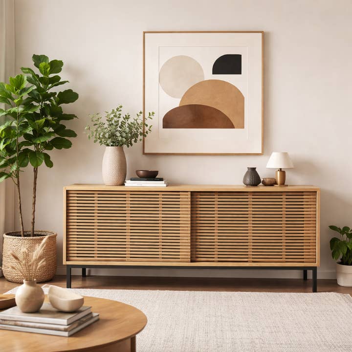 Side Board | Mango Wood | Natural Finish | 59x18x30" for wholesale by ExpoBazaar