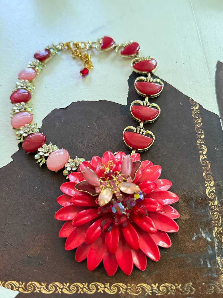 Americana Repurposed Vintage Statement Necklace, OOAK for wholesale by Jo Noelle