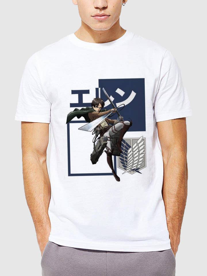 white Attack On Titan T-Shirt for wholesale on Faire