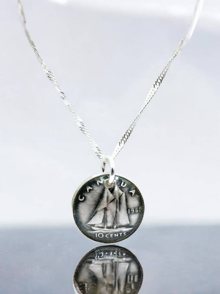 Canadian Silver Dime Necklace for wholesale by Lost Things Artisan Jewelry