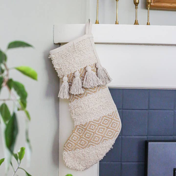 NOEL by Alma Home - Wholesale Holiday Stocking - Geometric Boho Stockings | Set of Four | Bohemian Christmas8