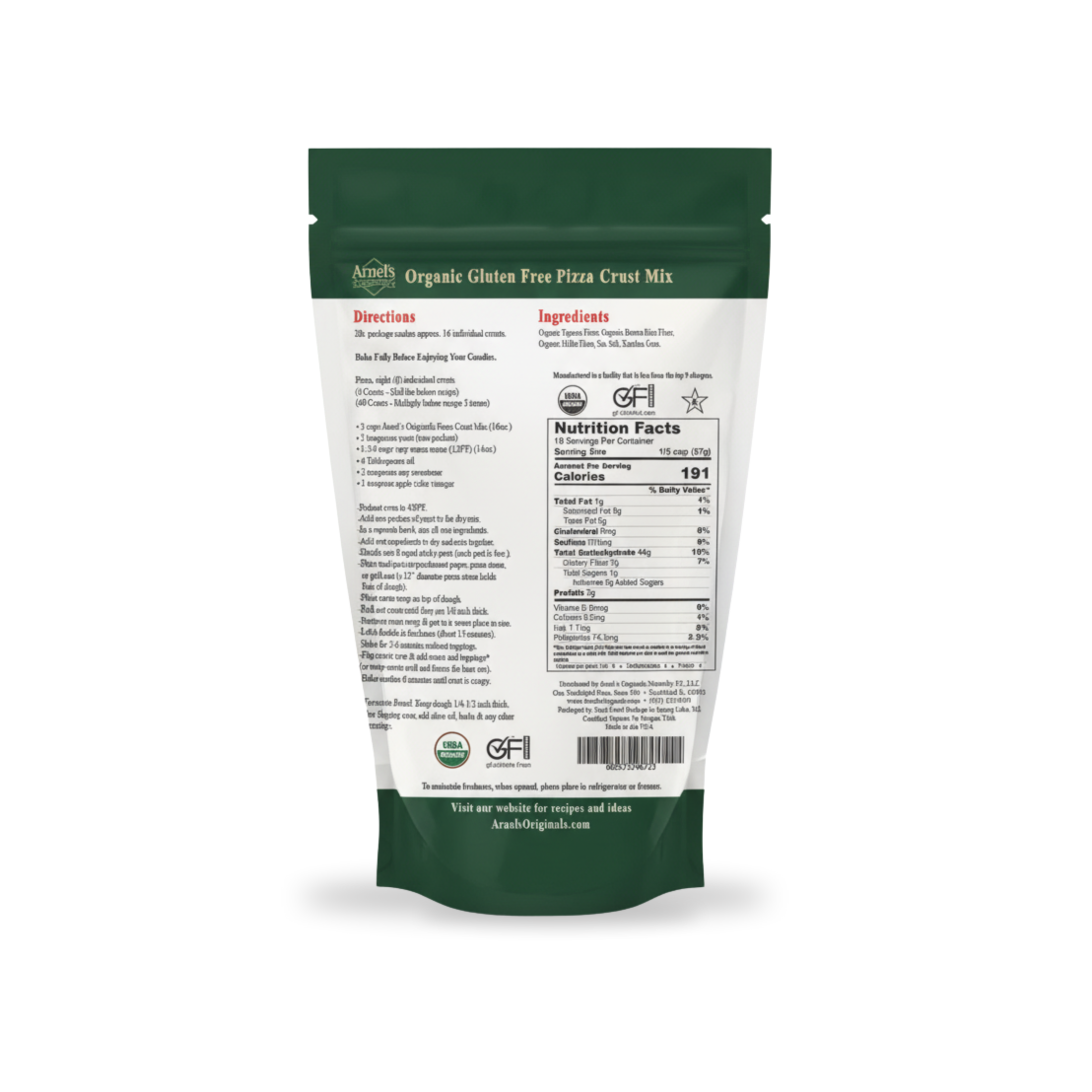 Arnel's Originals - Wholesale Bread Mix - Arnel's Organic Gluten Free Pizza Crust Mix, 2 lbs
2