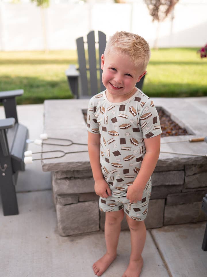 S'more to Love (Conjunto de Pijama Corto) - Azul para venta al por mayor de DreamLet