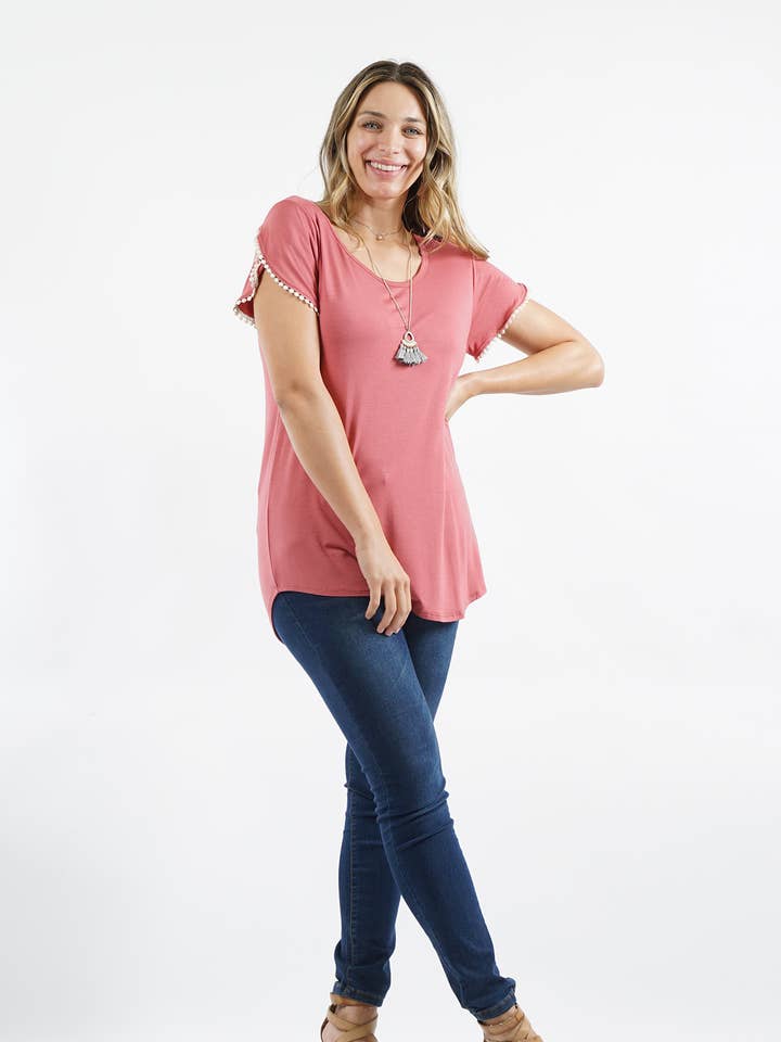 42POPS - Vente Tunique – femme - ...._ SI-14660 Haut grande taille avec détail pompon3