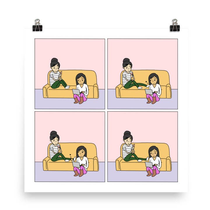 Simple Gestures | Cute Lesbian Relationship | Pride Gifts | LGBTQ Comic Print for wholesale by Sesame But Different
