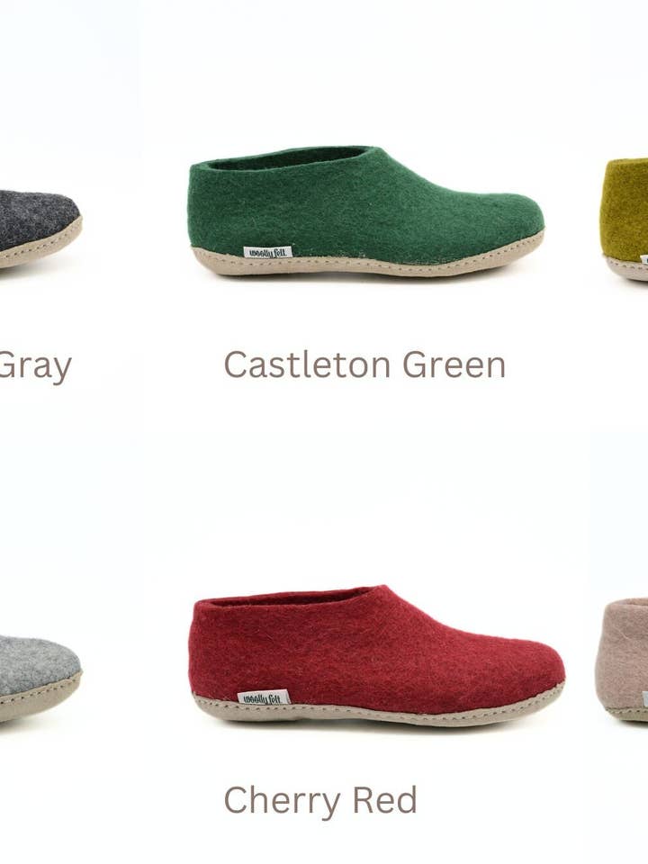 Sapatos de Lã Feitos à Mão com Sola de Camurça por atacado de Woollyfelt