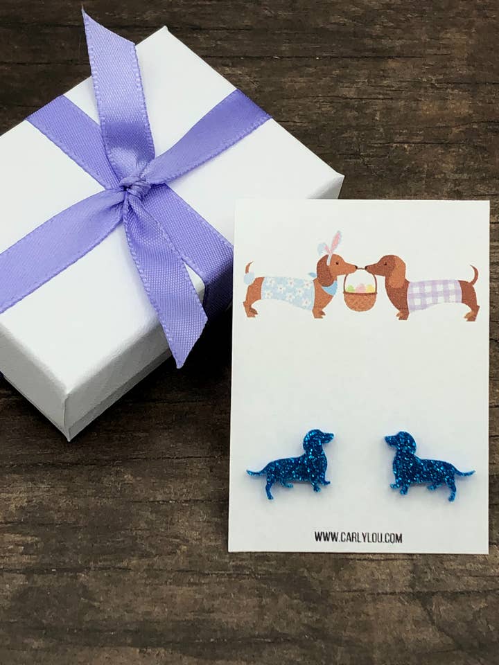 Easter Basket Dachshund Earrings - Dog Gift - Easter for wholesale by Carly Lou