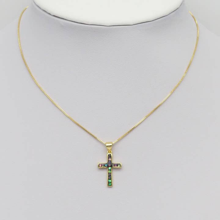 BestBeads&Beyond - Wholesale Individual Charm/Pendant - Abalone Mother of pearl Cross Charm, Sku#LX391/wl234