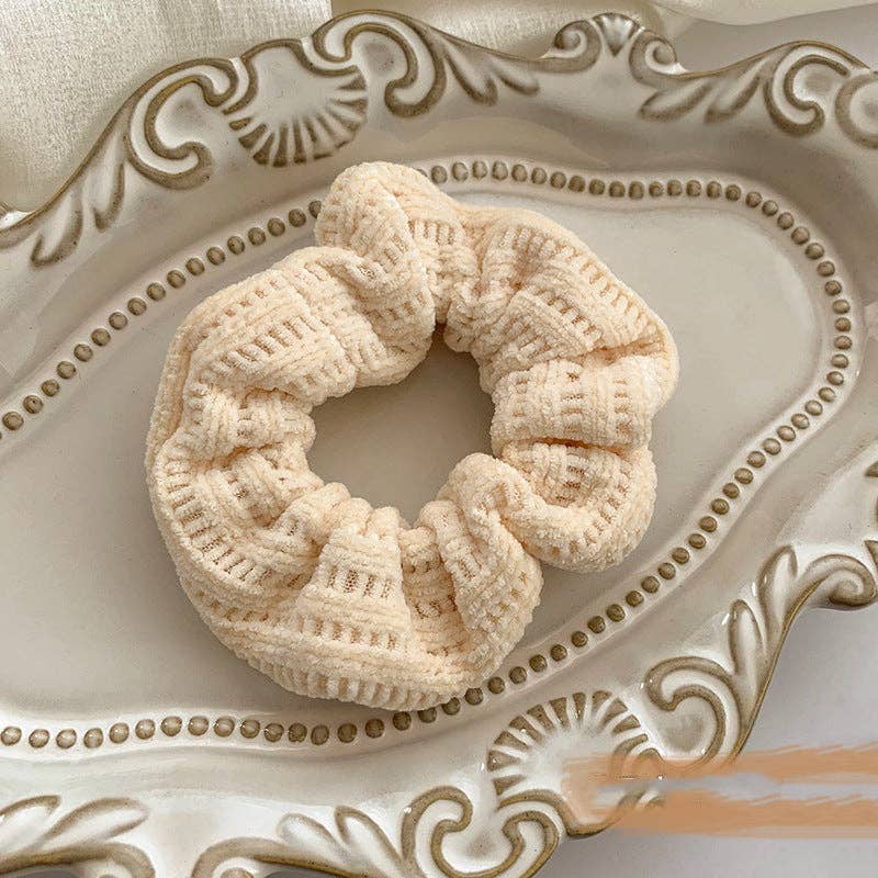 AK Brand – wholesale Scrunchie - Women’s – Cream and White Colored Scrunchy Variety0