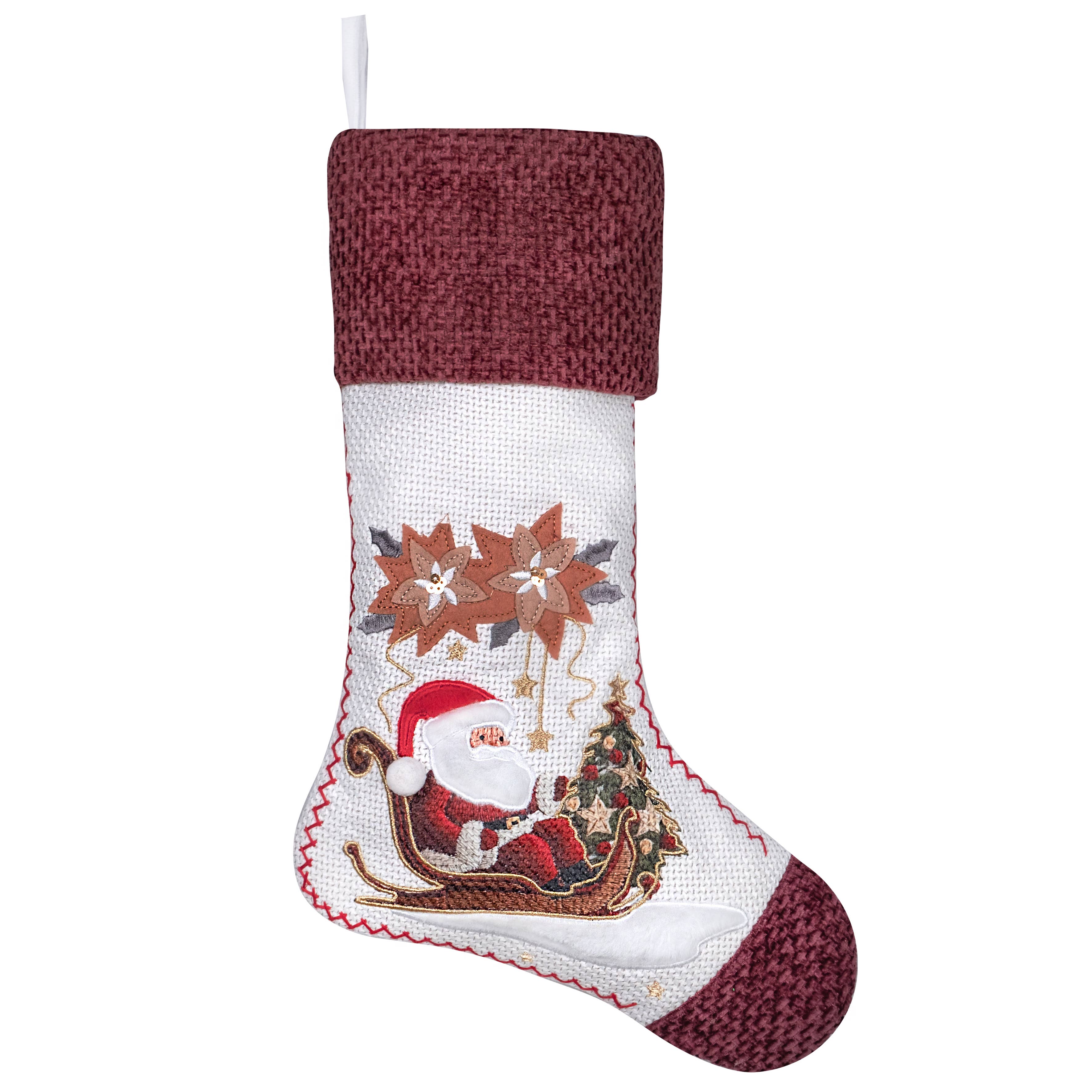 GEXWORLDWIDE - Wholesale Holiday Stocking - New Vintage Stitched Christmas Stockings Holiday Decor11