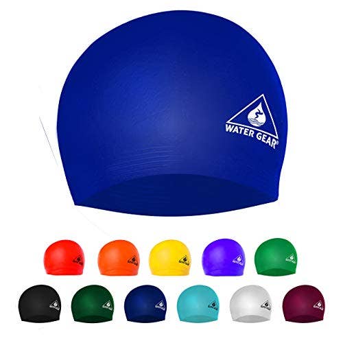 Water Gear - Vente Bonnet de bain – unisexe - Bonnet de bain en latex Water Gear - Réduisez le temps sur vos genoux10
