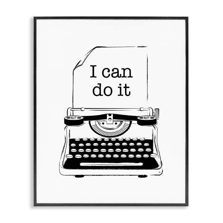 I Can Do It Typewriter - Framed Wall Art for wholesale by Stupell Industries