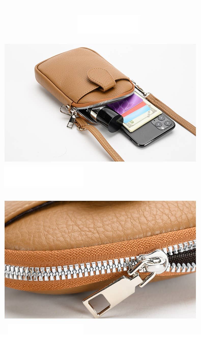 Superbia – wholesale Crossbody bag – Women's – Small Soft Silver Toned Front Pocket Mobile Bag8