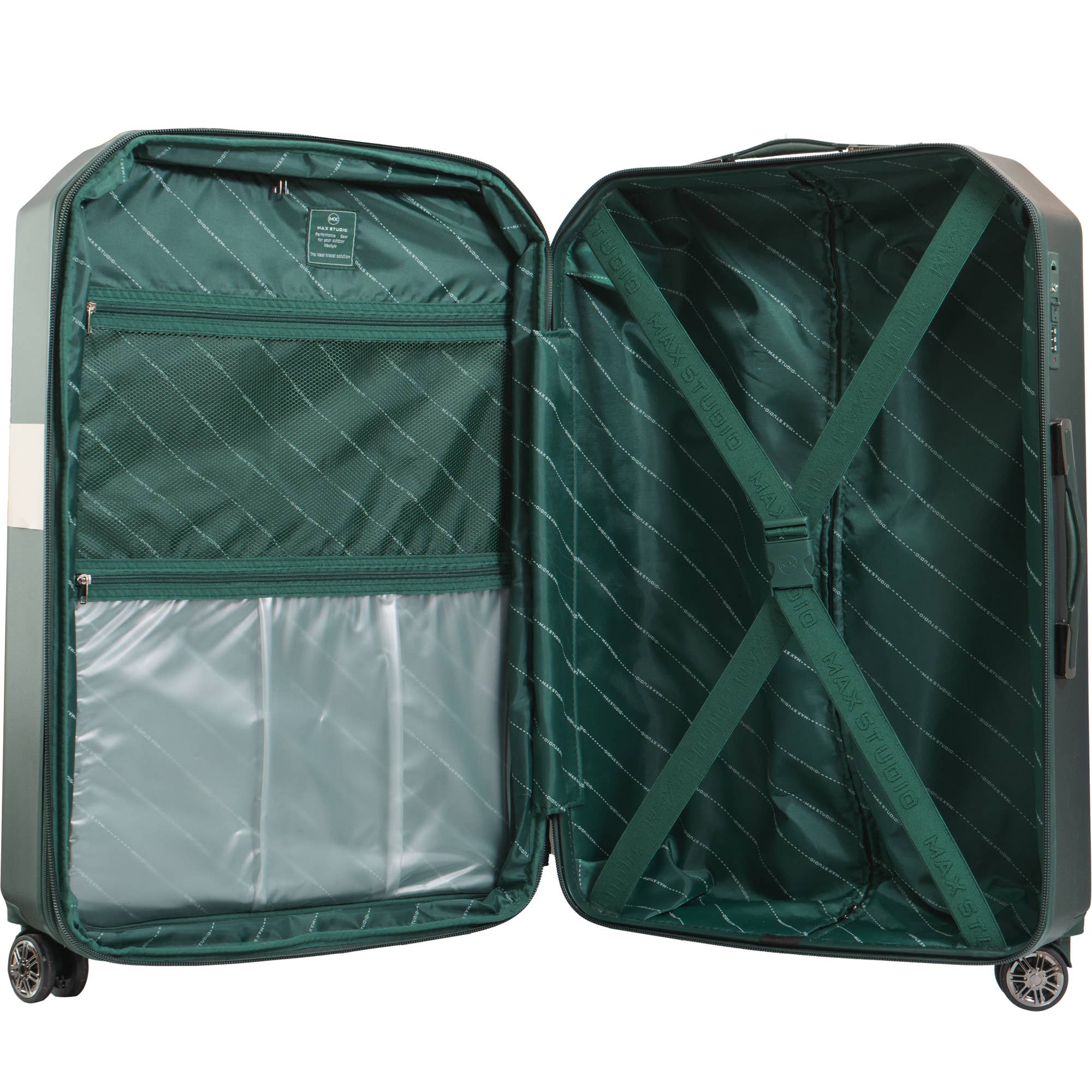  EMERALD Max Studio ABS Hard Sided 3-Piece The Hexagon Luggage Set for wholesale on Faire9