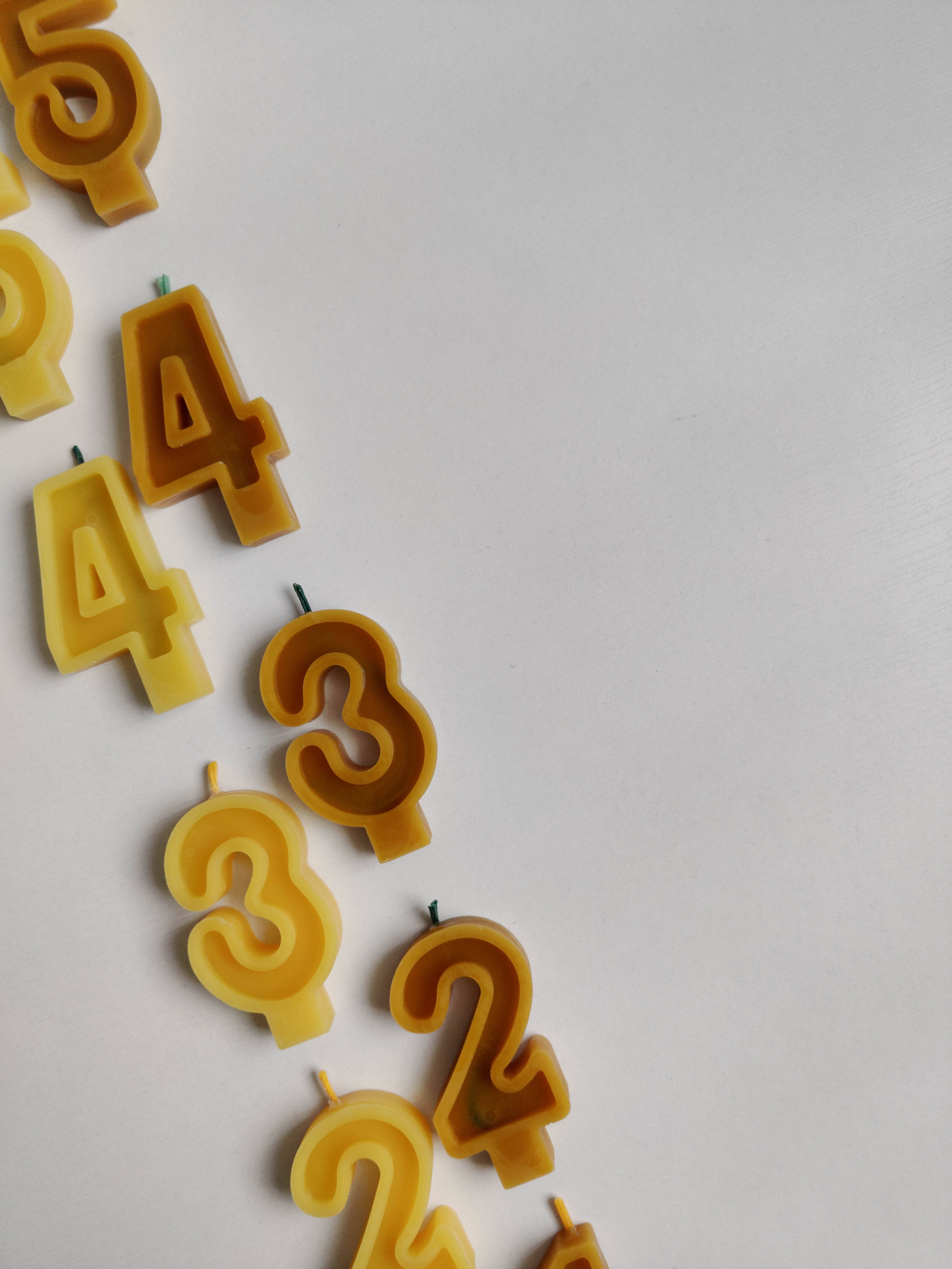 korys - Wholesale Cake Candle - Beeswax Number Candles | Set of 10 Pieces 0-92