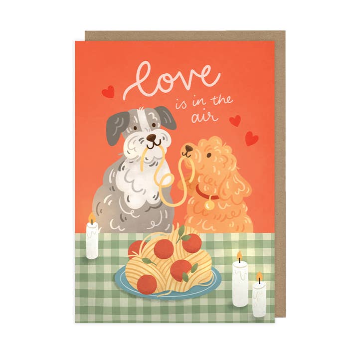 Dog-themed Valentine's Day Card "Love Is In The Air" for wholesale by Hopscotch Paper Co.