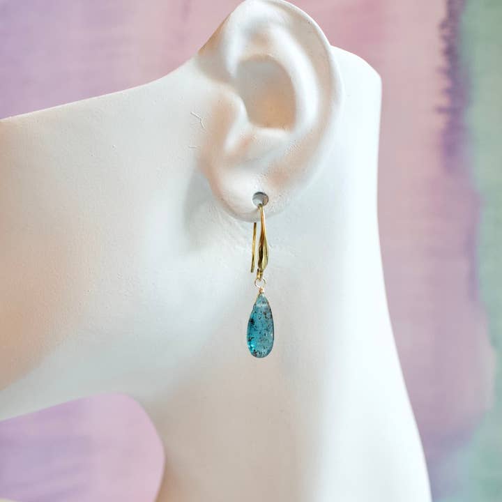 a.v. max - Wholesale Dangle Earrings - Kyanite Princess Teardrop Earring|Blue|Aqua|Green|Pink