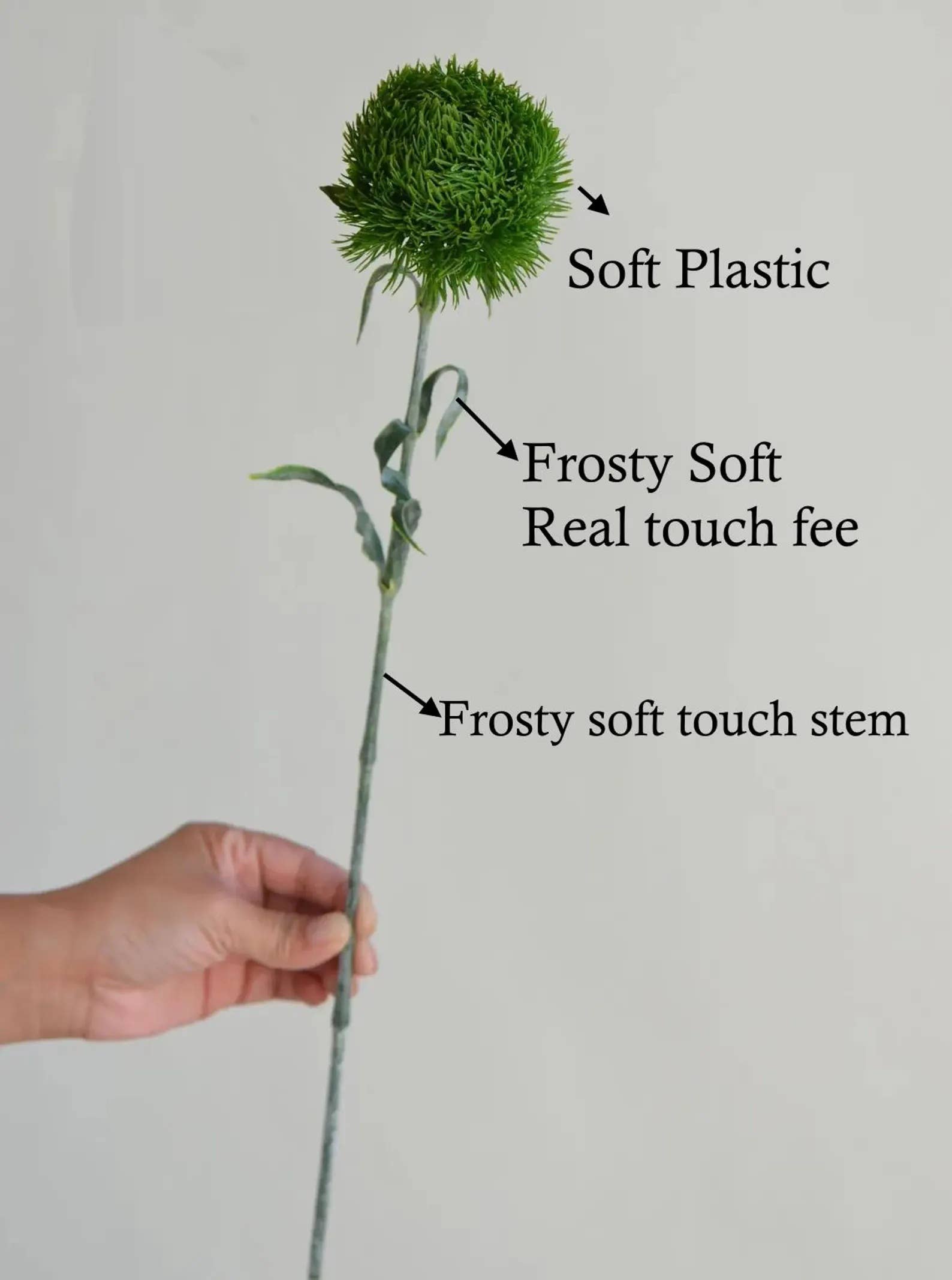 Angel Isabella - Wholesale Kunstbloemen - 21,5" Realistische Kunstmatige Dianthus Groene Bal Verse Groene Steel2