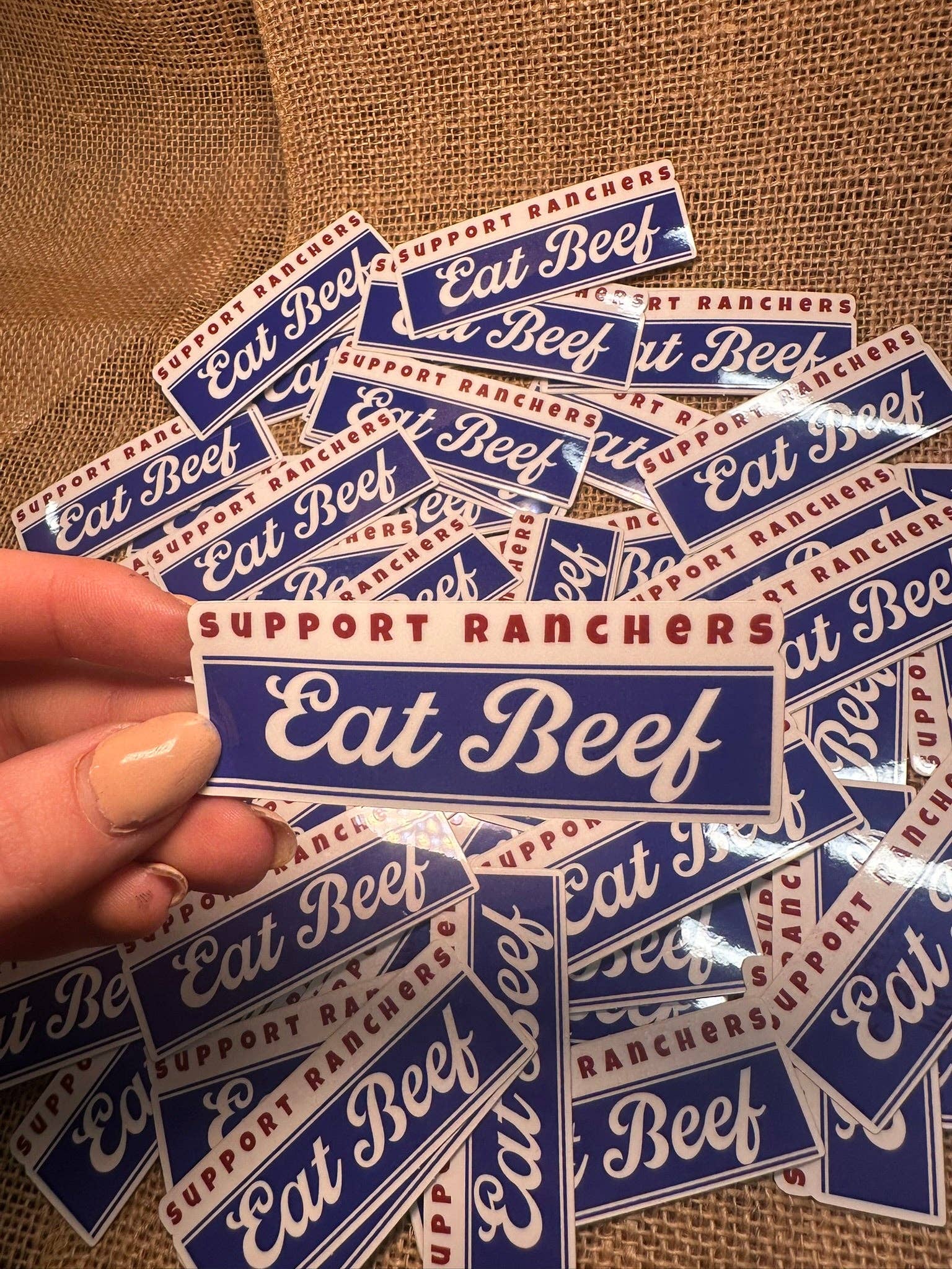 BDN Boutique - Wholesale Sticker - SUPPORT RANCHERS EAT BEEF STICKER3