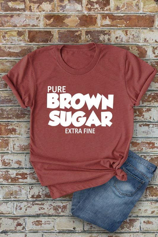Top Avenue – T-shirt estampada - Mulher por atacado – Camiseta Pure Brown Sugar Extra Fino, Unissexo de gola curta14