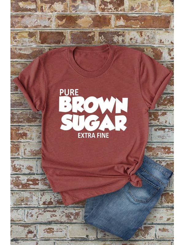 Top Avenue – T-shirt estampada - Mulher por atacado – Camiseta Pure Brown Sugar Extra Fino, Unissexo de gola curta14