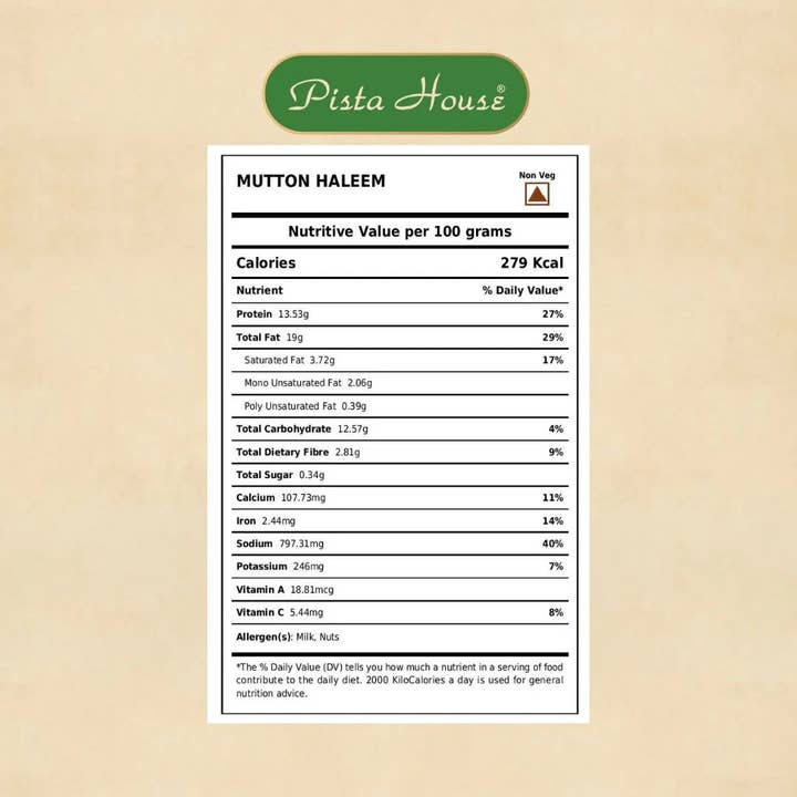 India shopping - Wholesale Shelf Stable Prepared Meal - Pista House Mutton Haleem - 1kg Travel Pack