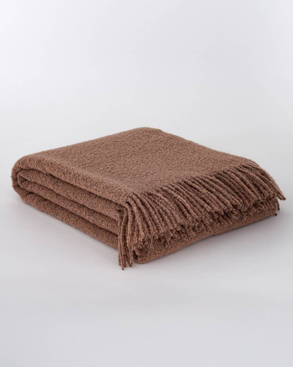 MoST - Wholesale Throw Blanket - Wool bouclé throw blanket PARIS brown4