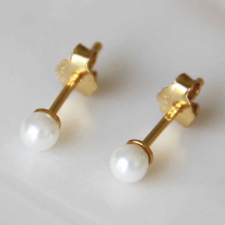 Classic Tiny Pearl Studs for wholesale by MAIVE