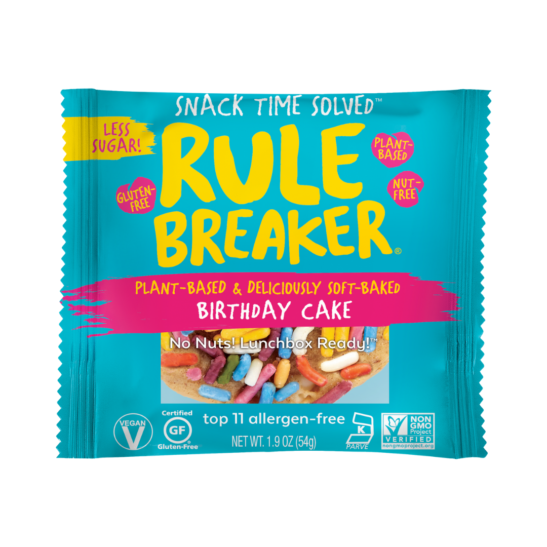 Rule Breaker Snacks - Wholesale Brownie - Birthday Cake 12-Count – Allergen-Free, GF7