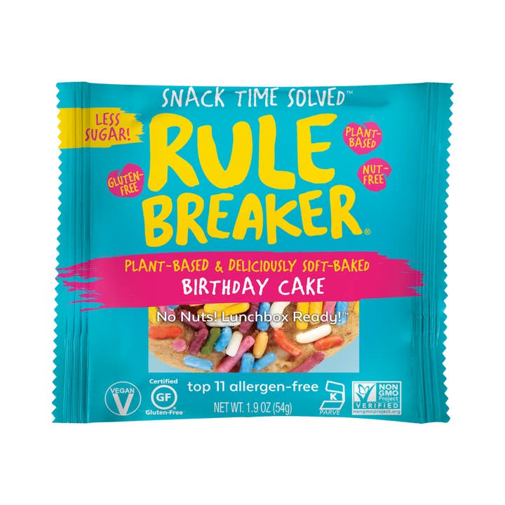 Rule Breaker Snacks - Wholesale Brownie - Birthday Cake Blondie | 12-Count Caddy of 1.9-oz Blondies7