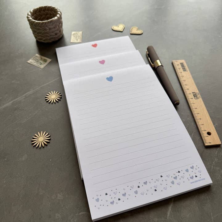 Tall Order - Wholesale Notepad - A5 Notepad with Heart Pattern, Jotter, Love Letter Lined Pad7
