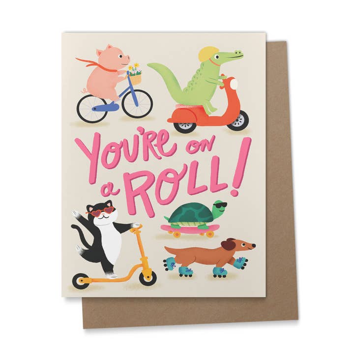 You're on a Roll Greeting Card for wholesale by Ana Peake