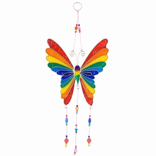 Rainbow Butterfly & Beads Sun Catcher - OR2120M for wholesale by World Buyers