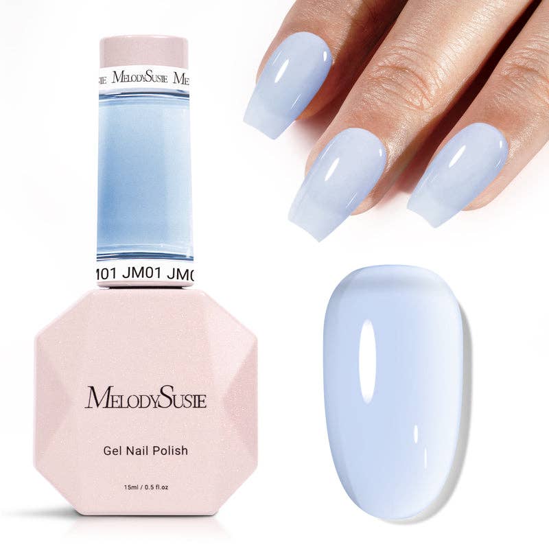 MELODYSUSIE – wholesale Nail polish – Jeweliver Jelly Gel Nail Polish - Light Blue JM010