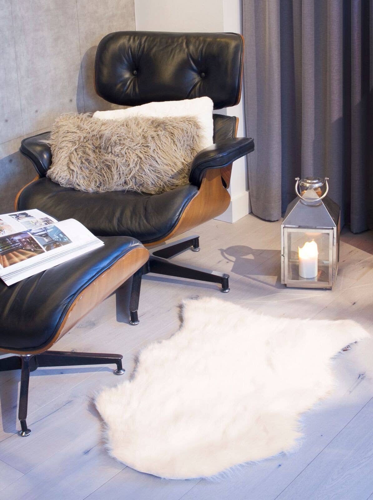 HomeRoots - Vente Tapis - Tapis d'appoint en fausse fourrure d'agneau écrue 61 x 91 x 3,8 cm3